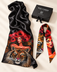Roaring Flower Silk Shawl & Twilly Set