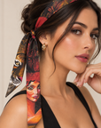 Roaring Flower Silk Twilly - Set of Two