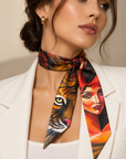 Roaring Flower Silk Twilly - Set of Two
