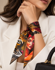 Roaring Flower Silk Twilly - Set of Two