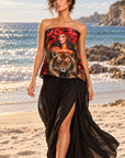 Roaring Flower Silk Scarf & Twilly Set