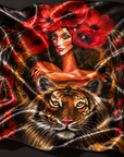 Roaring Flower Silk Scarf & Twilly Set