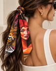 Roaring Flower Silk Twilly - Set of Two