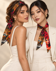 Roaring Flower Silk Twilly - Set of Two