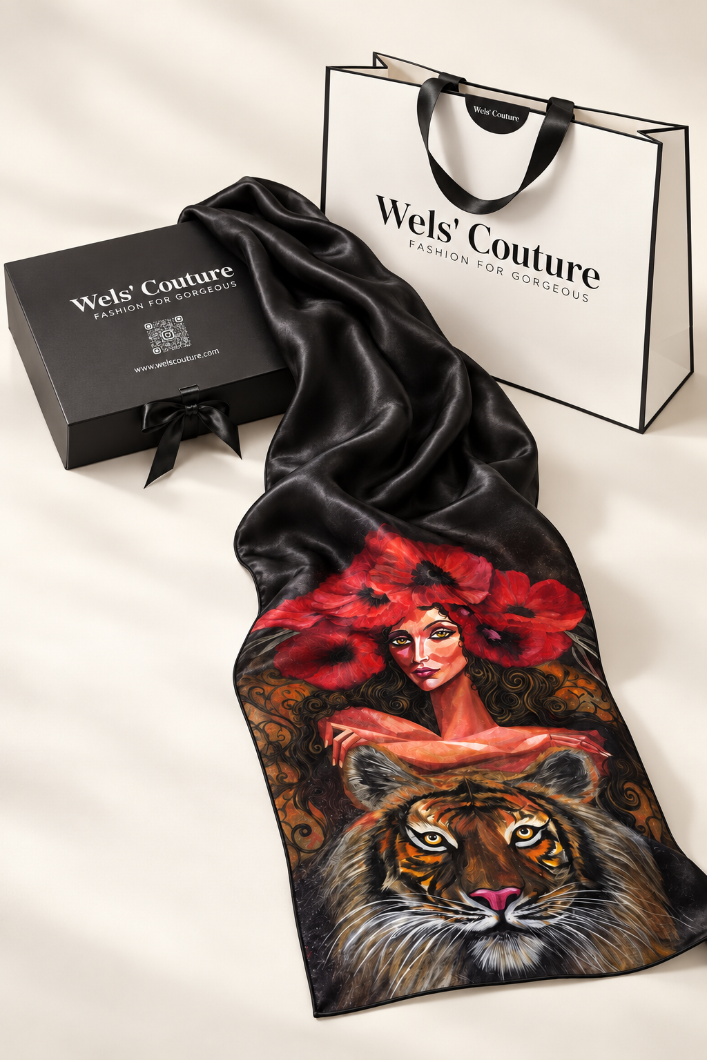 Roaring Flower Silk Shawl